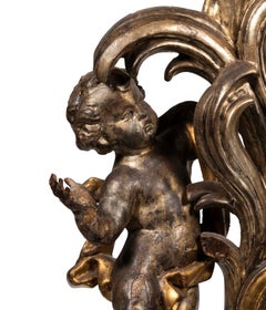 A Matched Pair of 18th Century Italian Silver Gilt Figurative Candelabra