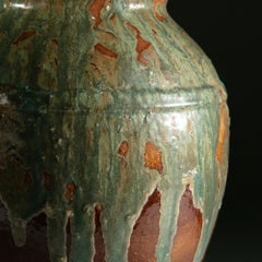 Matched Pair of French Drip Glaze Vases of Large Scale, as Table Lamps