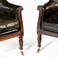 Matched Pair of Gillows Mahogany Library Chairs