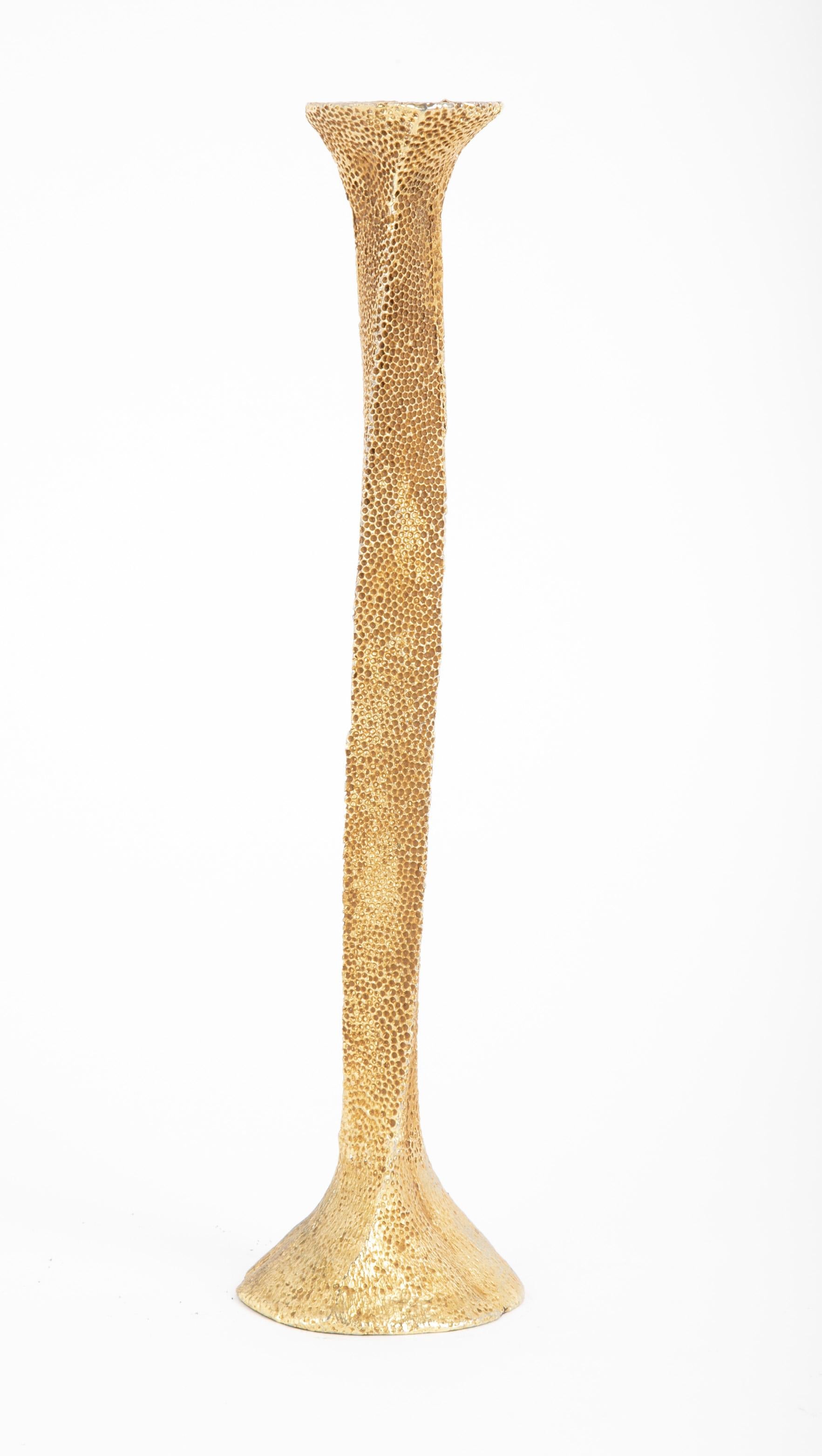 Matched Pair of Gilt Bronze Candlesticks by Stephane Galerneau 3