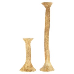 Matched Pair of Gilt Bronze Candlesticks by Stephane Galerneau