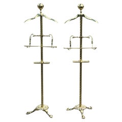 A Matched Pair Of Heavy Brass Valets Polished
