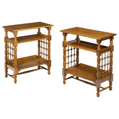 Matched Pair of Oak Side Tables Attributed to Liberty’s