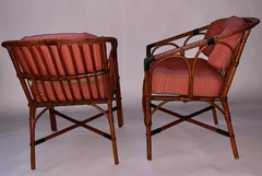 A Matched Pair of Rattan / Bentwood Dining / Arm Chairs