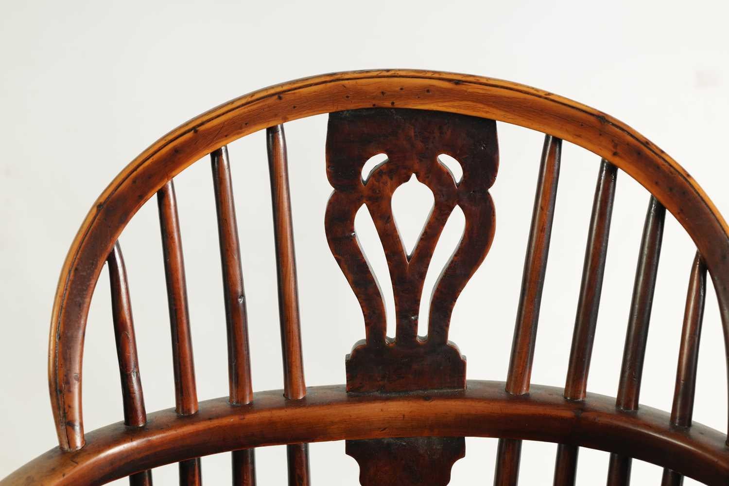 Hand-Crafted A Matched Set of Four Yew-Wood Low Back Windsor Chairs 