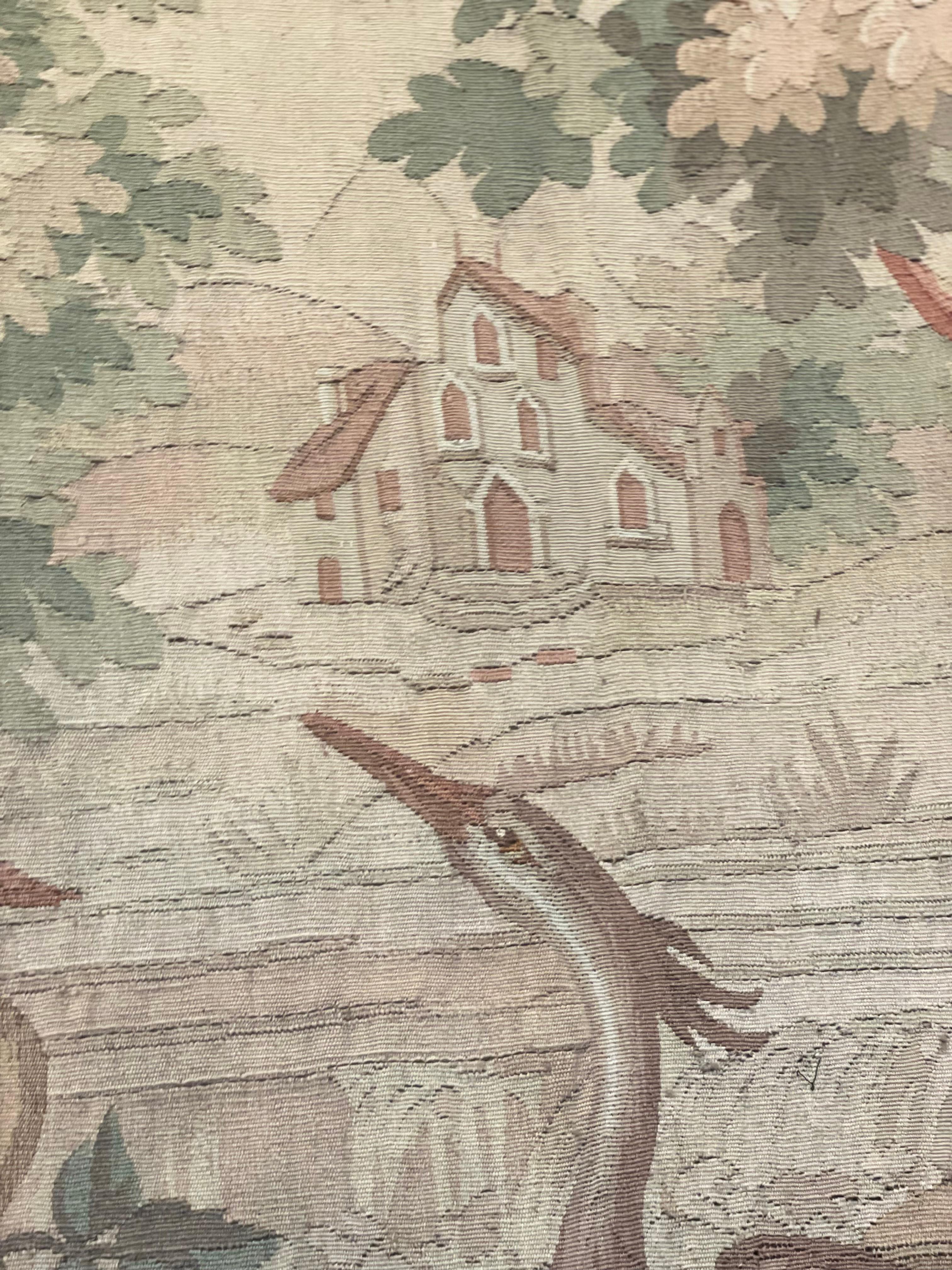 18th Century Matching Pair of Aubusson Verdure Tapestries