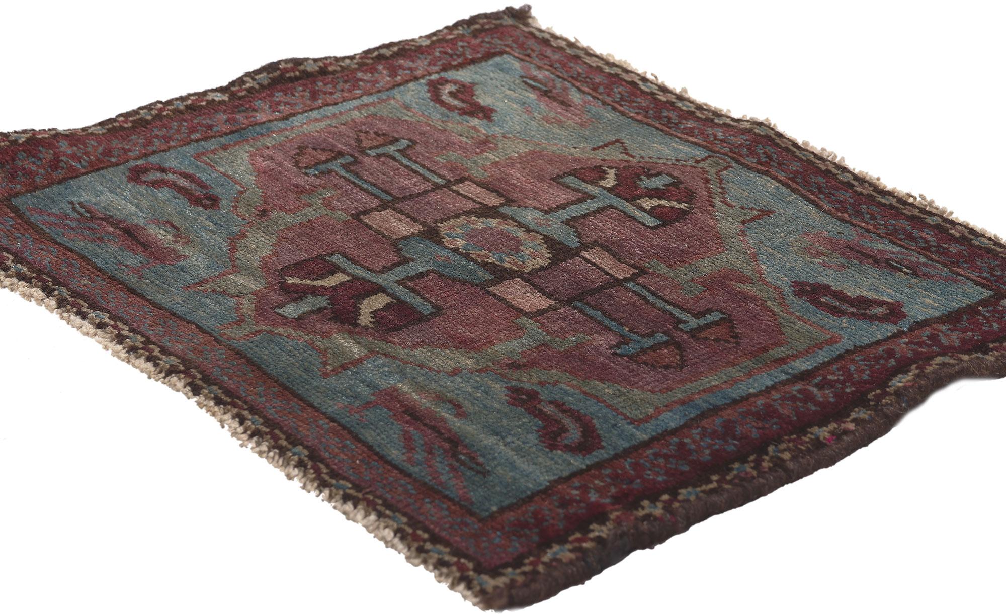 Paire assortie de petits tapis persans anciens Malayer Bon état - En vente à Dallas, TX