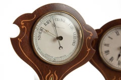 Matching Set of French 8 Day Timepiece Clock and Aneroid Barometer