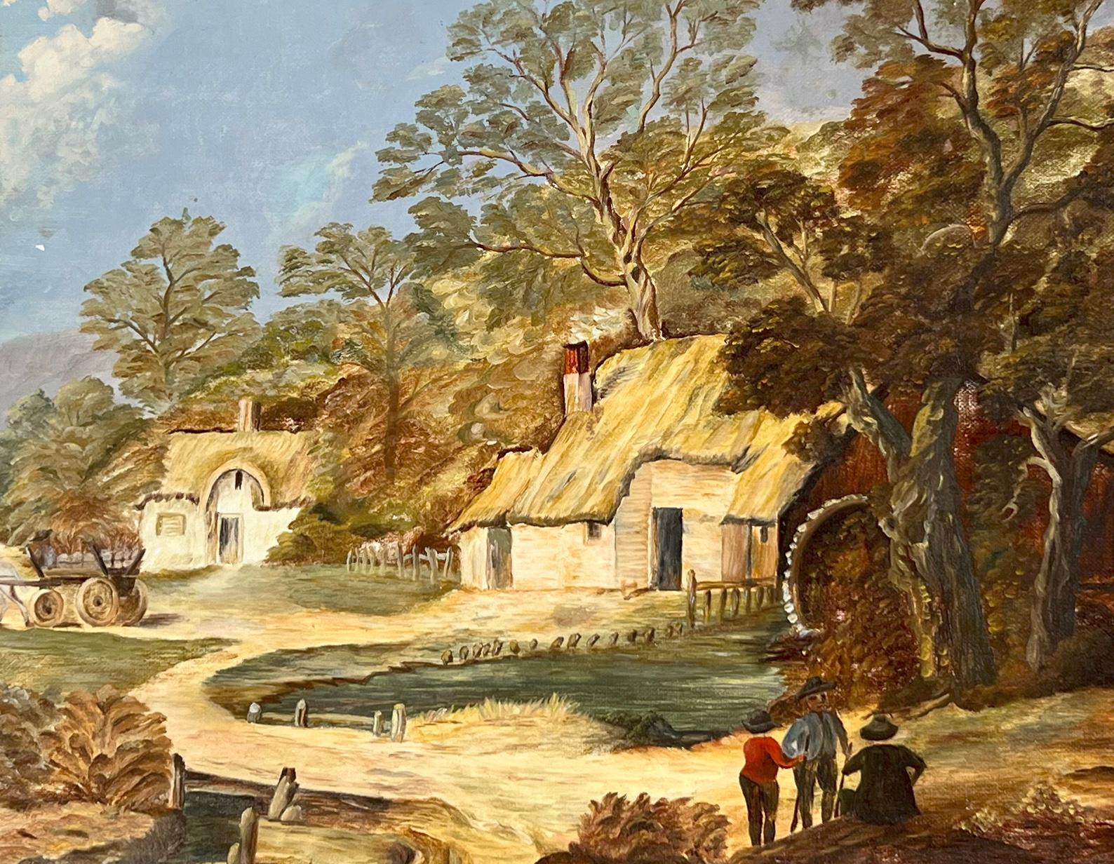 Stile della Scuola del Fiume Hudson - La fattoria e il mulino 1942 - Painting Hudson River School di A. Mathieu