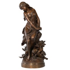 Mathurin Moreau Patinated Bronze Sculpture