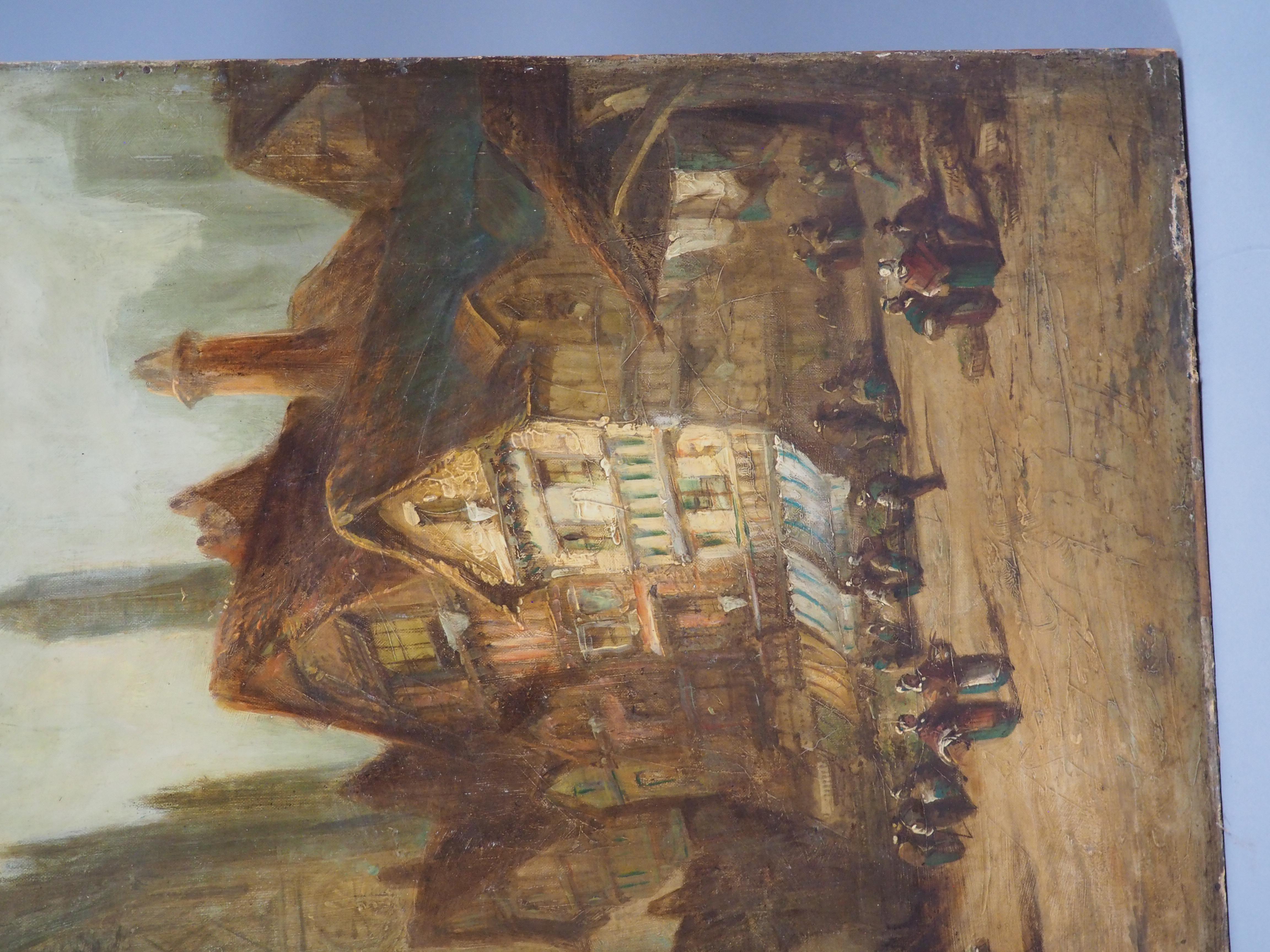 Mittelalterliche Stadtlandschaft, Ölgemälde von Jules Noel, CIRCA 1865 im Angebot 4