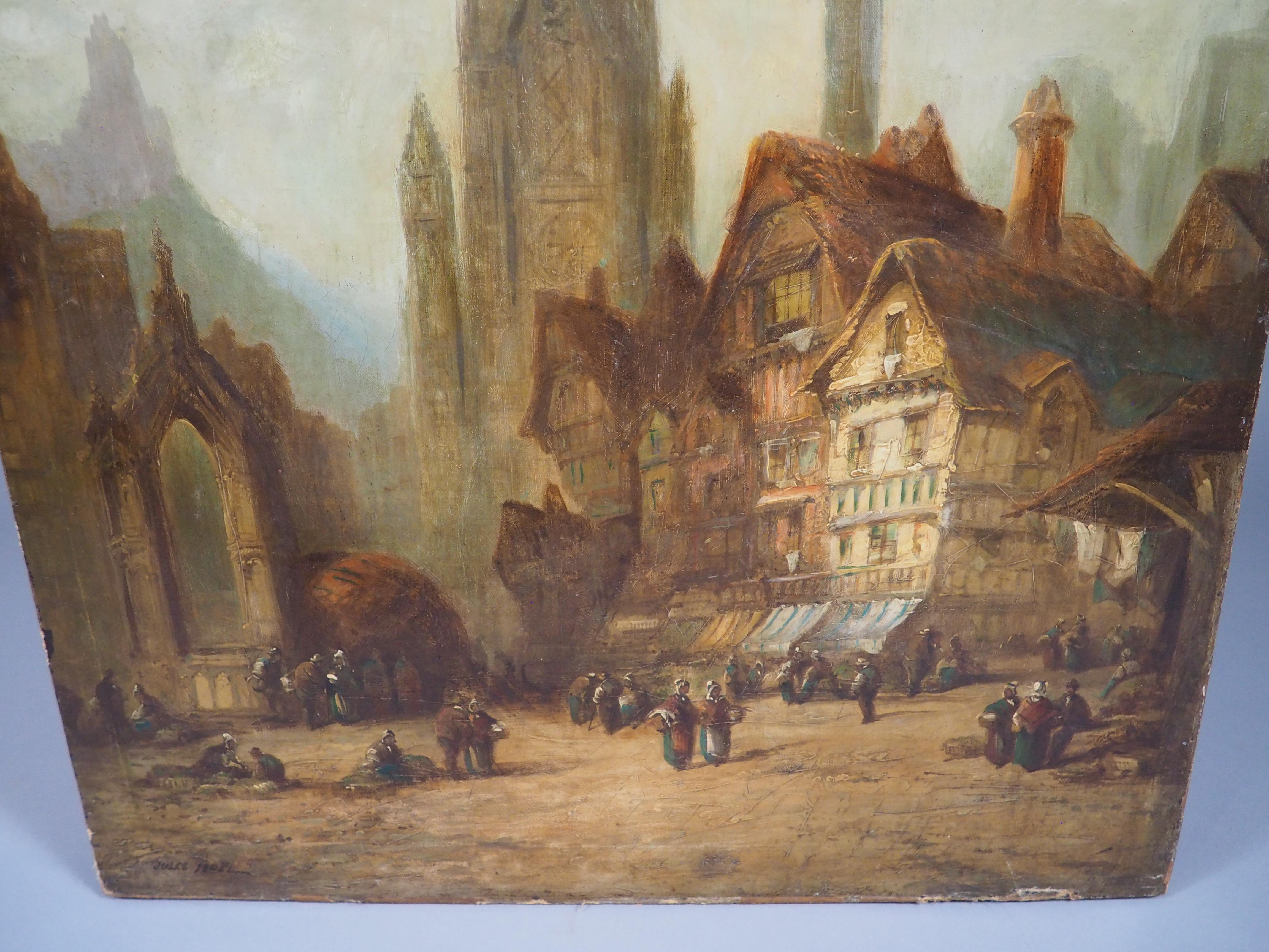 Mittelalterliche Stadtlandschaft, Ölgemälde von Jules Noel, CIRCA 1865 im Angebot 9