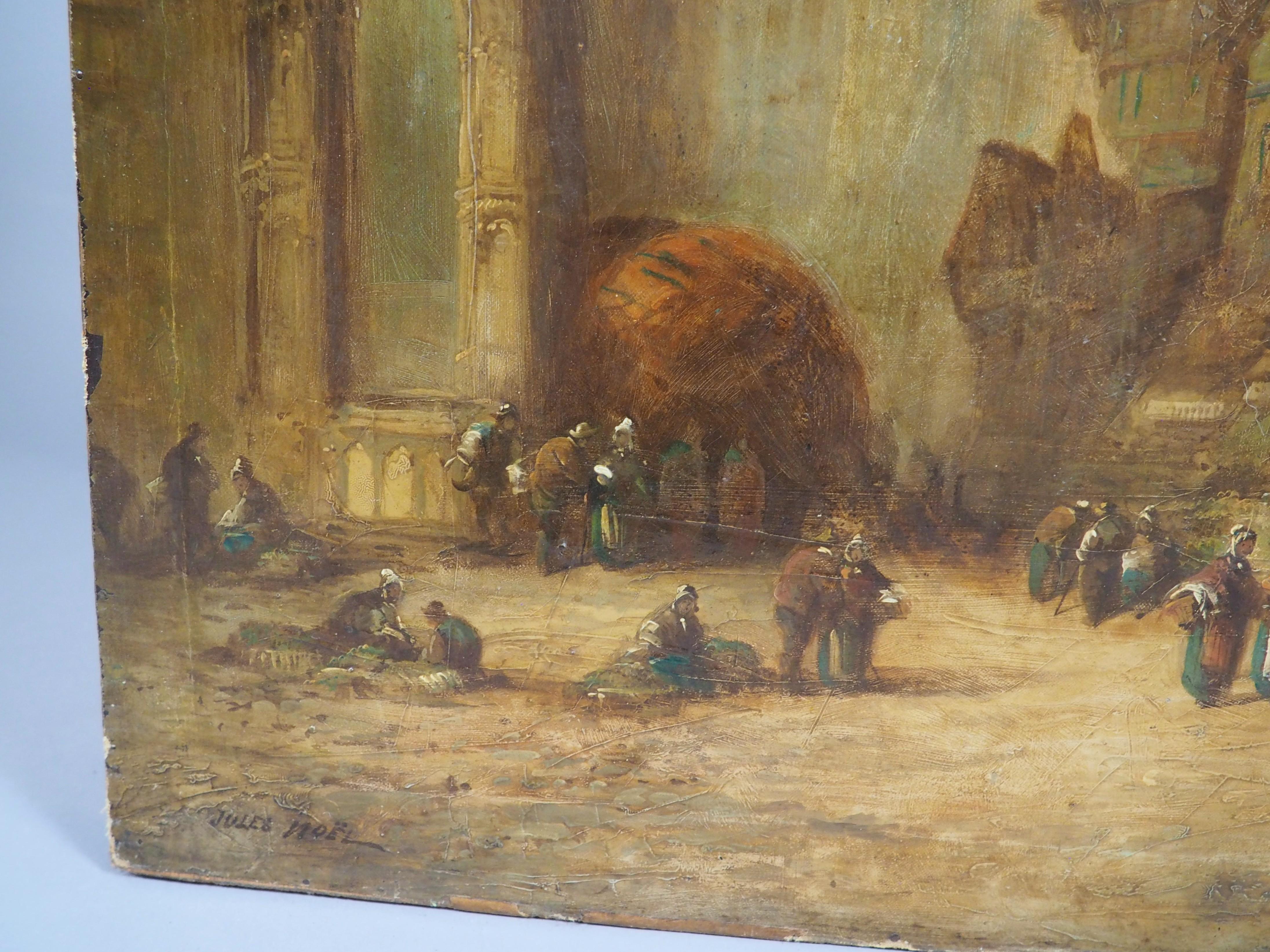 Mittelalterliche Stadtlandschaft, Ölgemälde von Jules Noel, CIRCA 1865 im Angebot 10