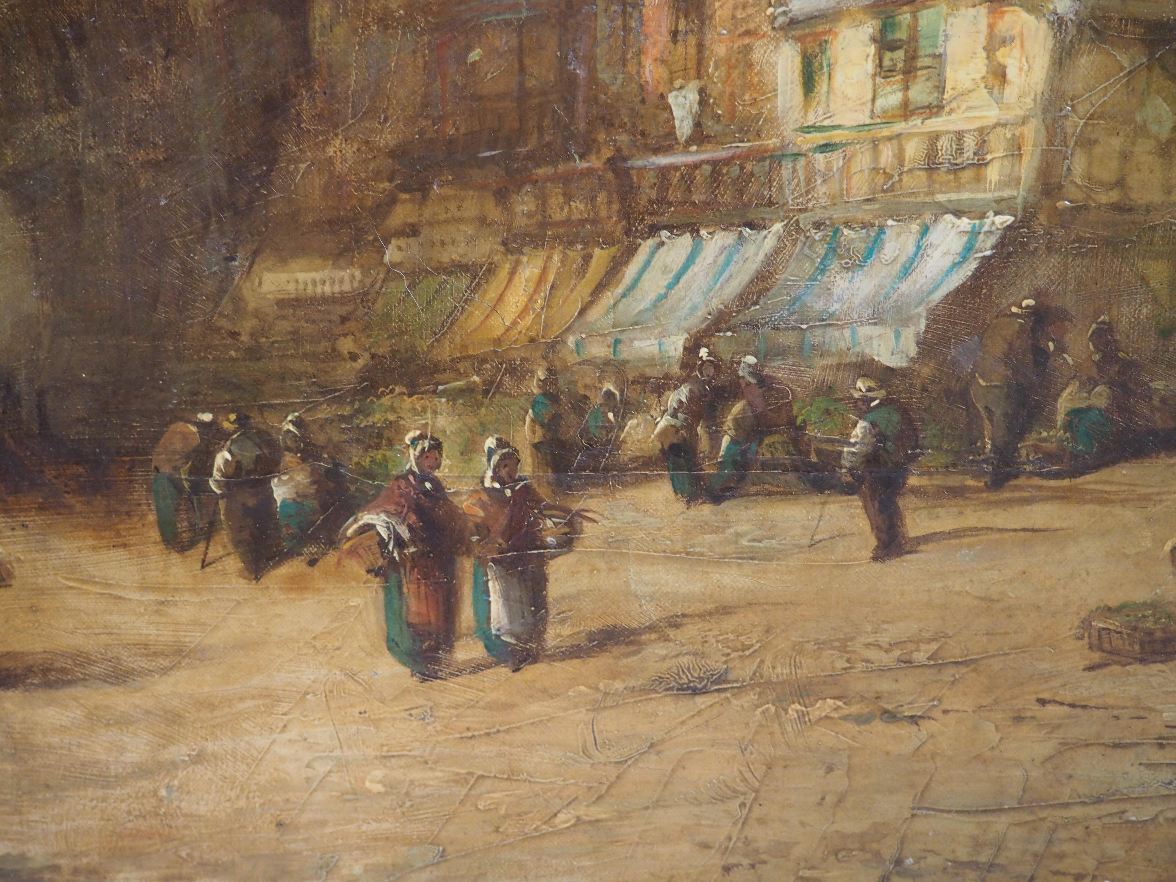 Mittelalterliche Stadtlandschaft, Ölgemälde von Jules Noel, CIRCA 1865 (19. Jahrhundert) im Angebot