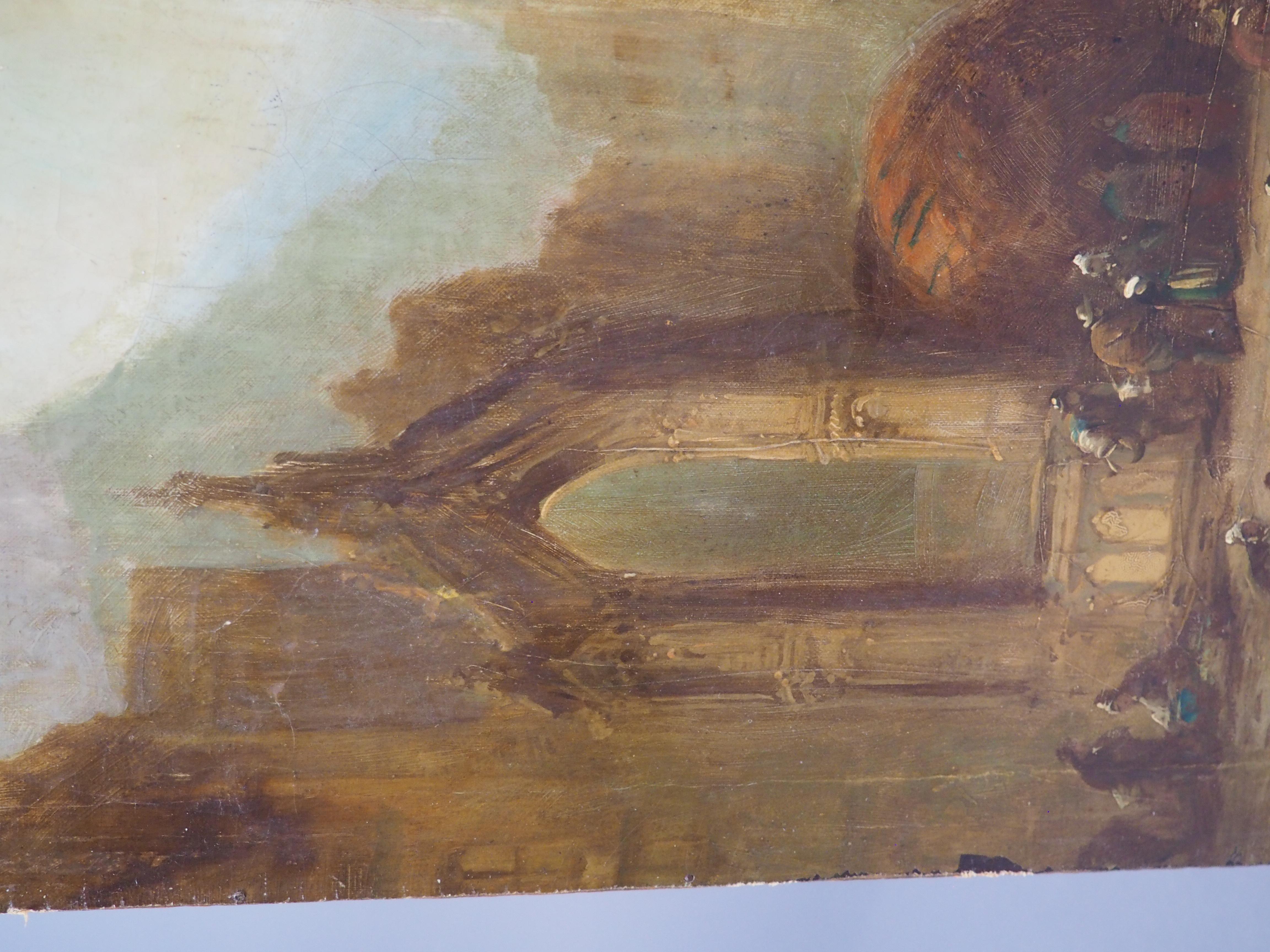 Mittelalterliche Stadtlandschaft, Ölgemälde von Jules Noel, CIRCA 1865 (Leinwand) im Angebot