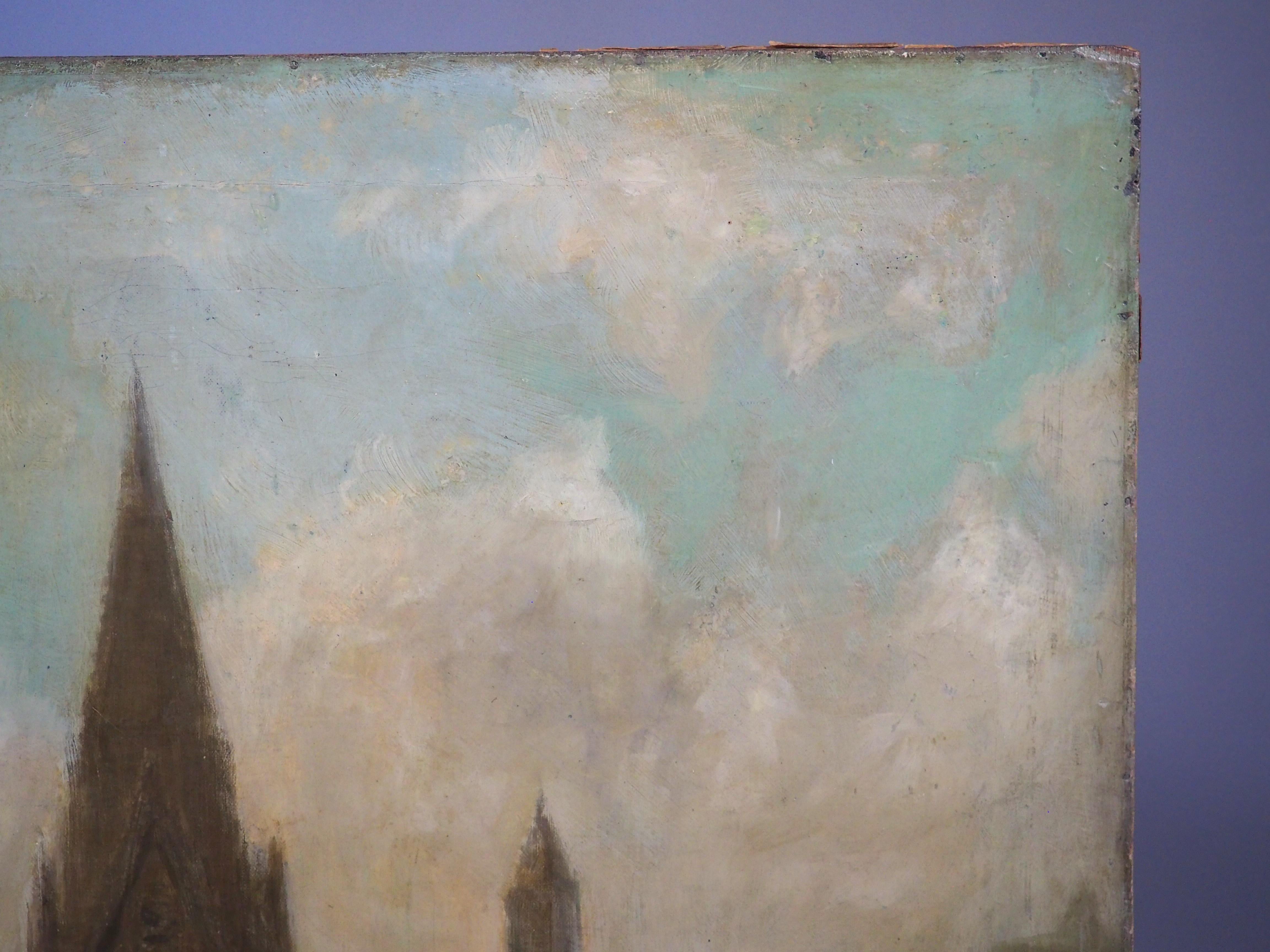 Mittelalterliche Stadtlandschaft, Ölgemälde von Jules Noel, CIRCA 1865 im Angebot 2