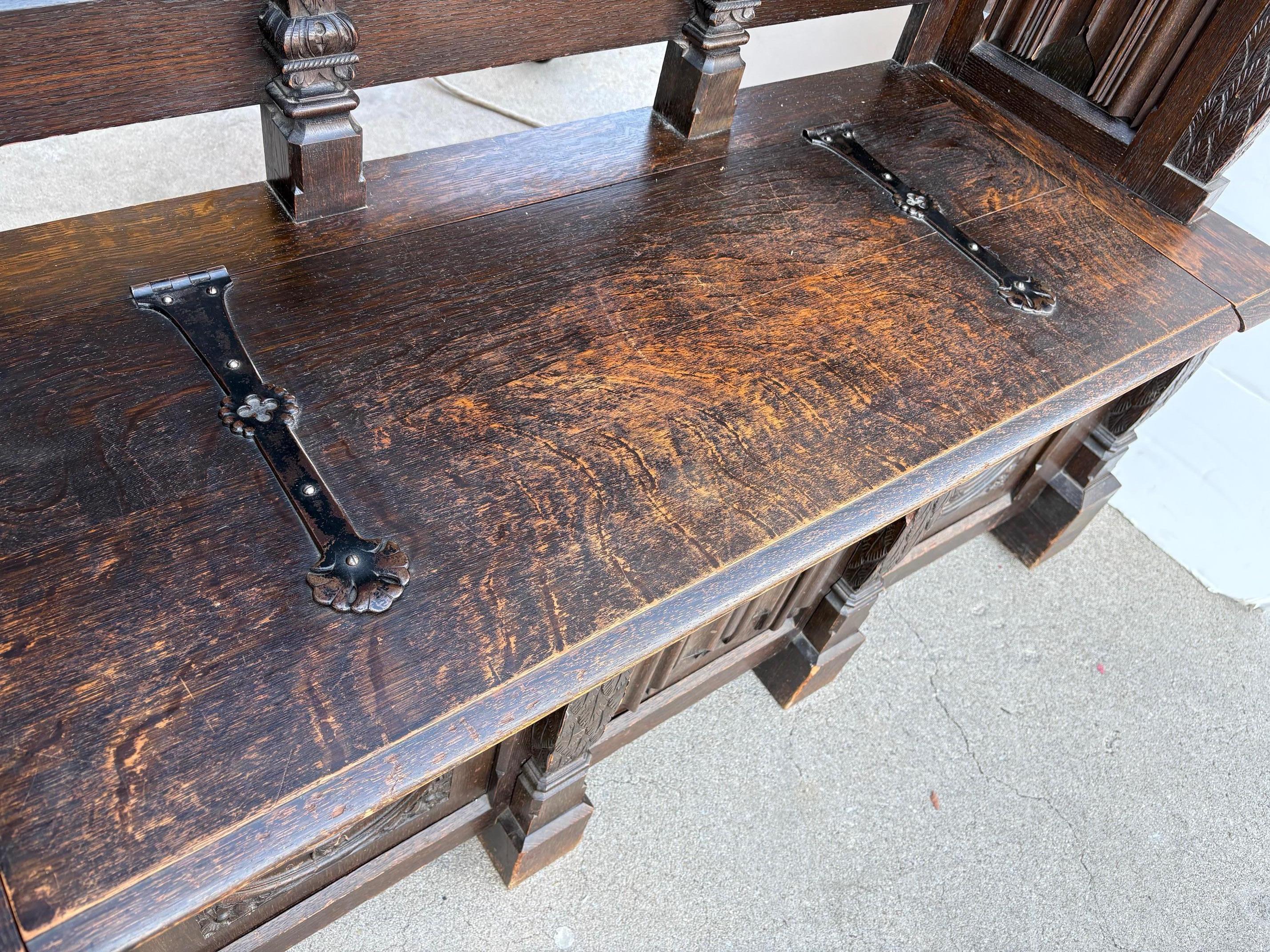 Wood A Medievel Style Gothic Bench For Sale