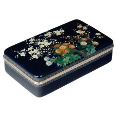 Vintage A Meiji period cloisonné box and cover, Ando Company