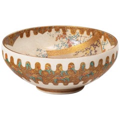 Meiji Period Satsuma Earthenware Bowl