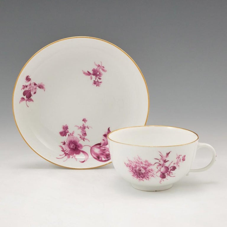 Meissen Dot Period Porcelain Tea Cup and Saucer, circa 1770