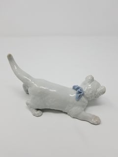 Meissen Model of a Crouching Kitten, German, Modeled by Otto Jarl, 1903