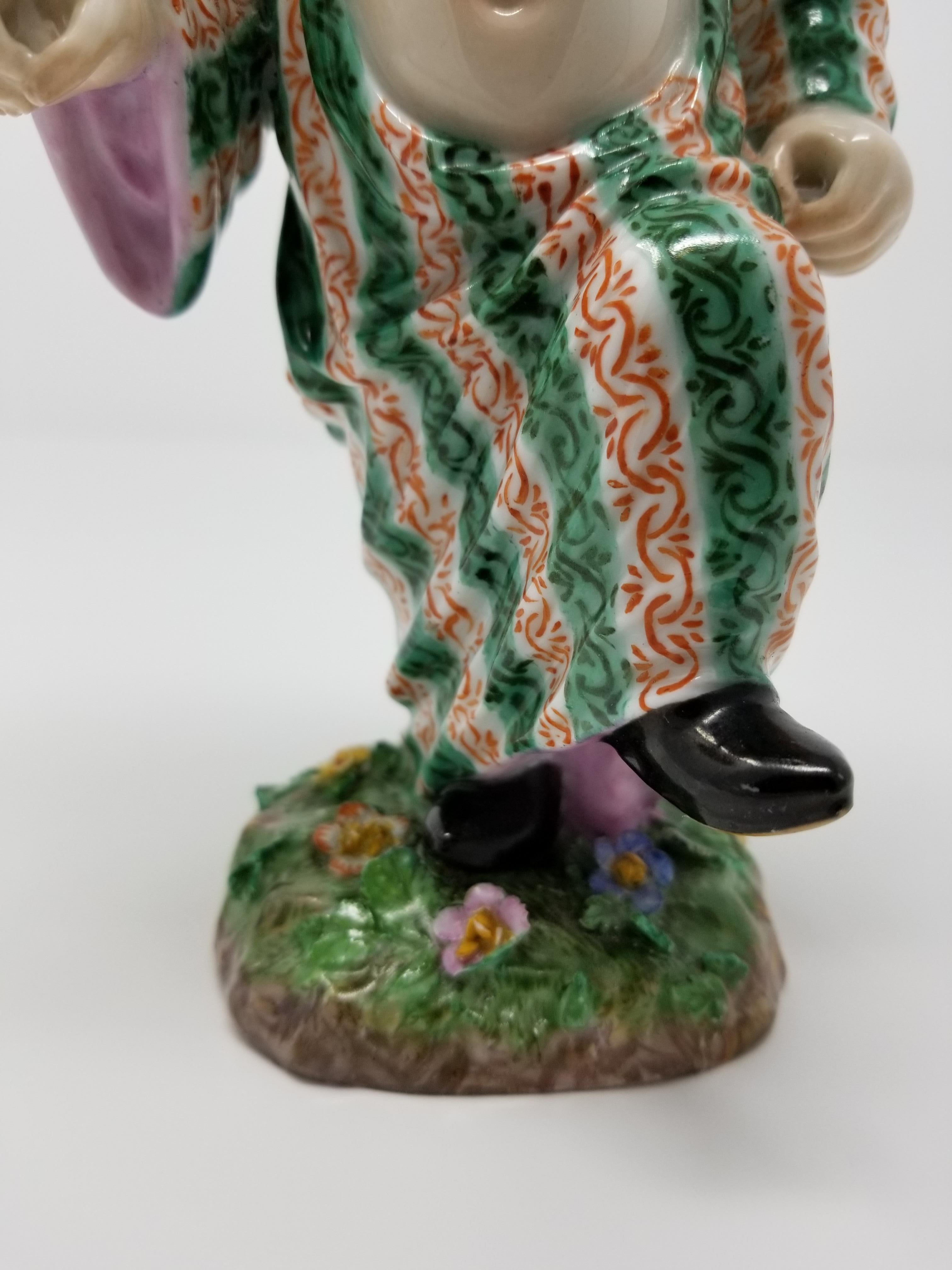 German Meissen Porcelain Articulated Nodding Figure of Chinese Boy with Cabbage Hat