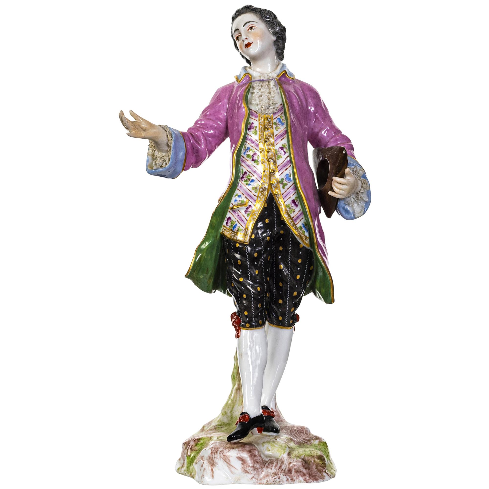 Meissener Porzellanfigur eines Herrn, um 1745 im Angebot