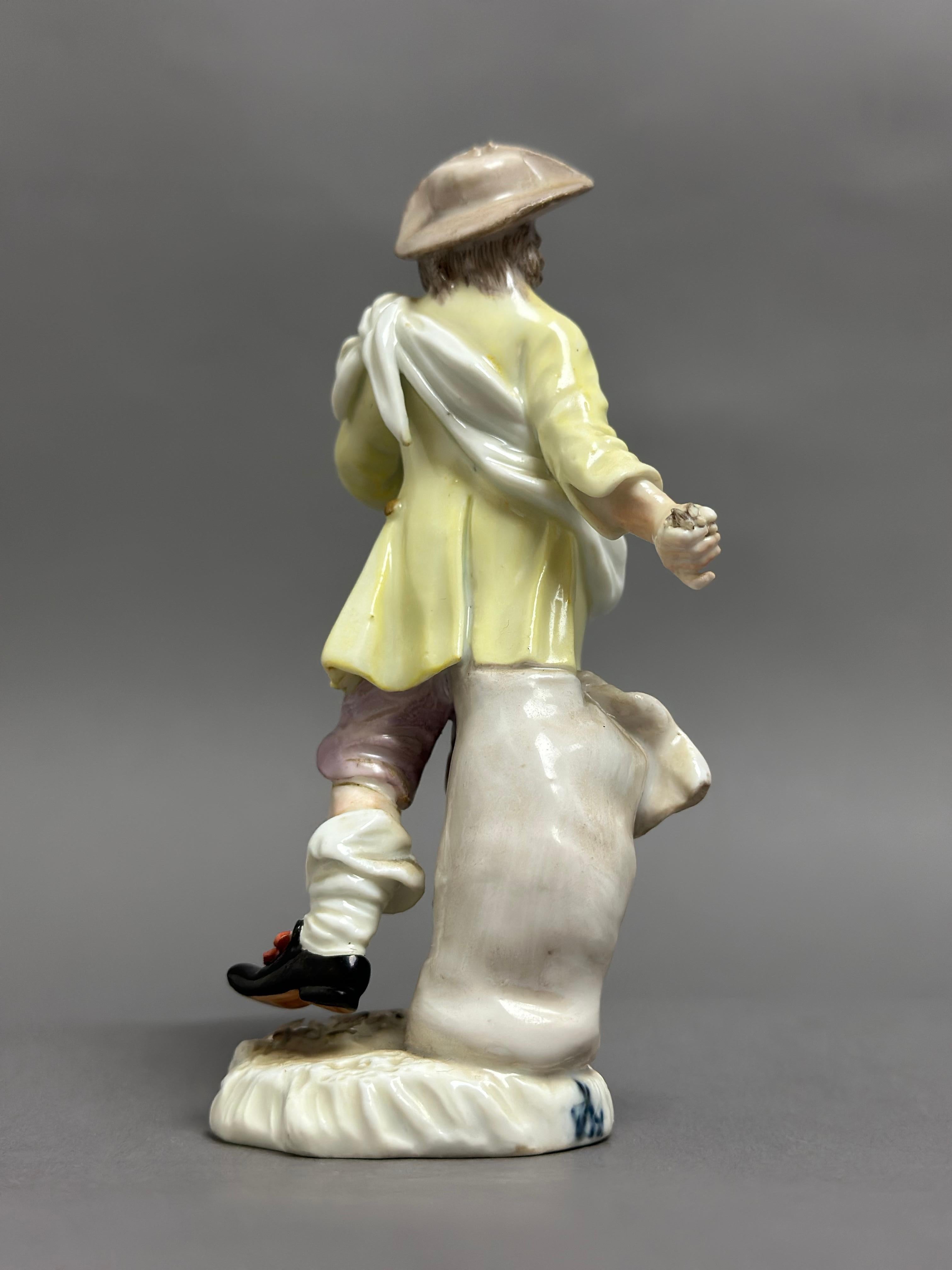 Meissen Porcelain Figurine of a Sower In Fair Condition For Sale In Sassenheim, ZH