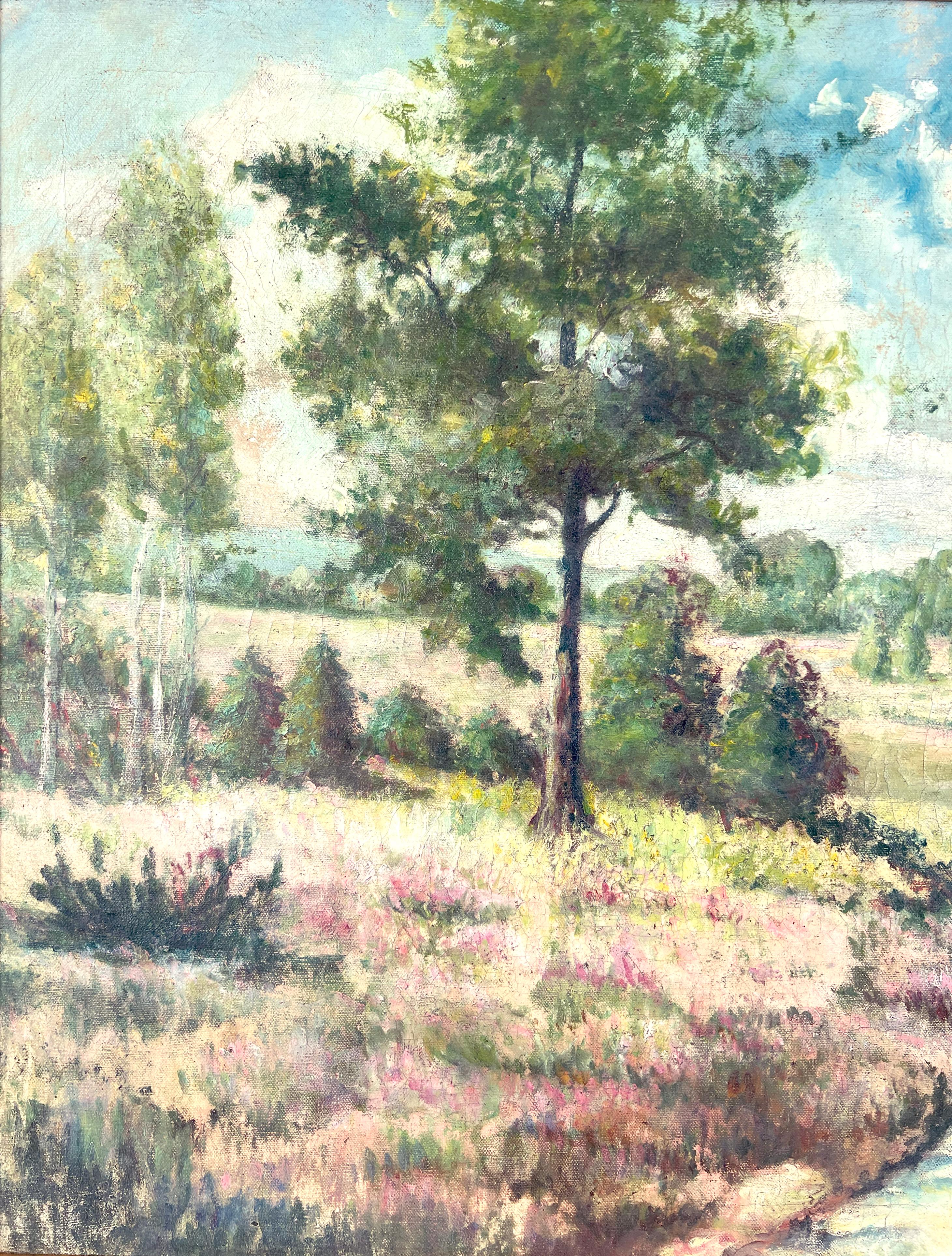 Arley - Staffordshire Heights England Landscape and Meadows by Melin - Impressionist Painting by A. Melin