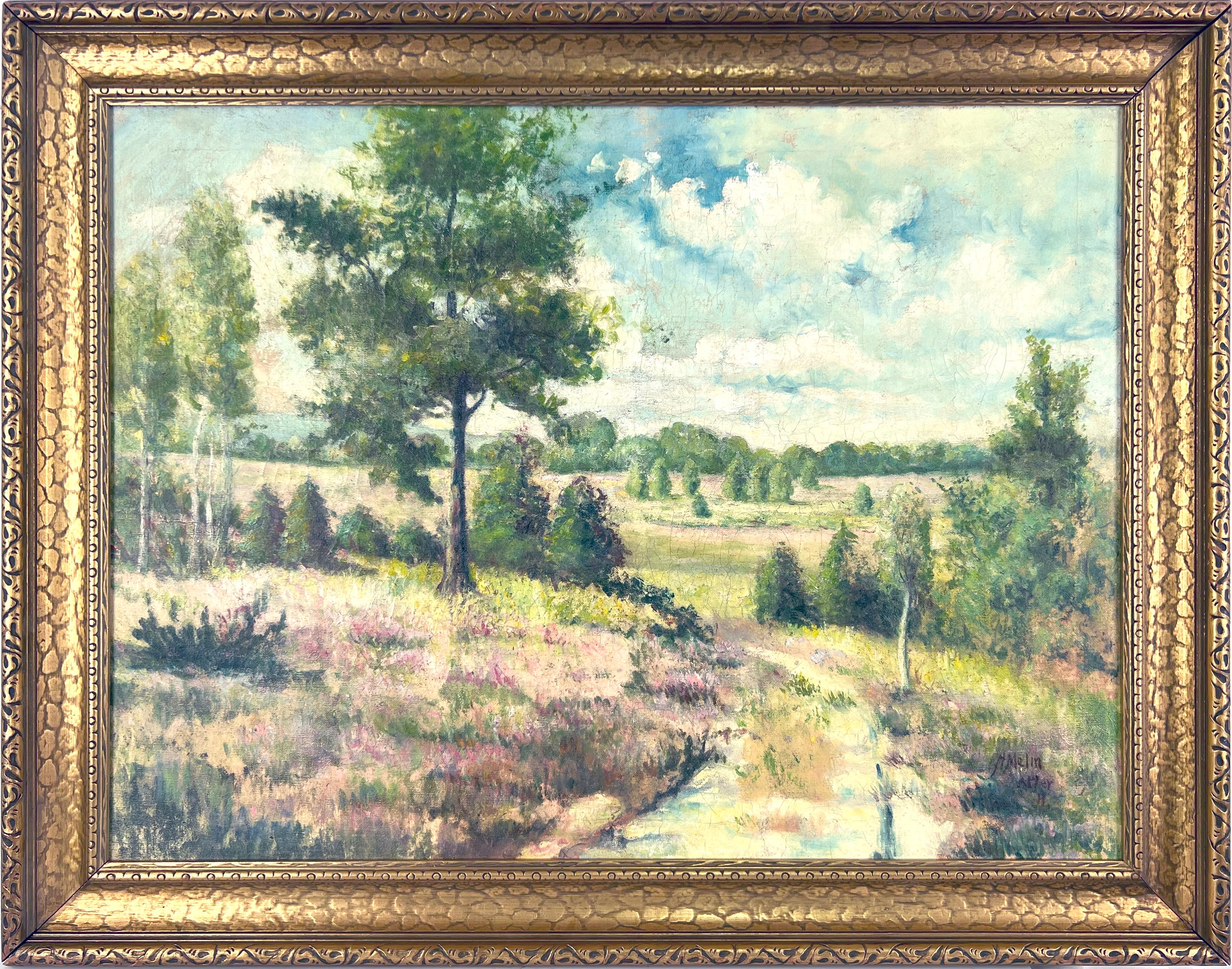 A. Melin Landscape Painting – Arley - Staffordshire Heights England Landschaft und Meadows von Melin