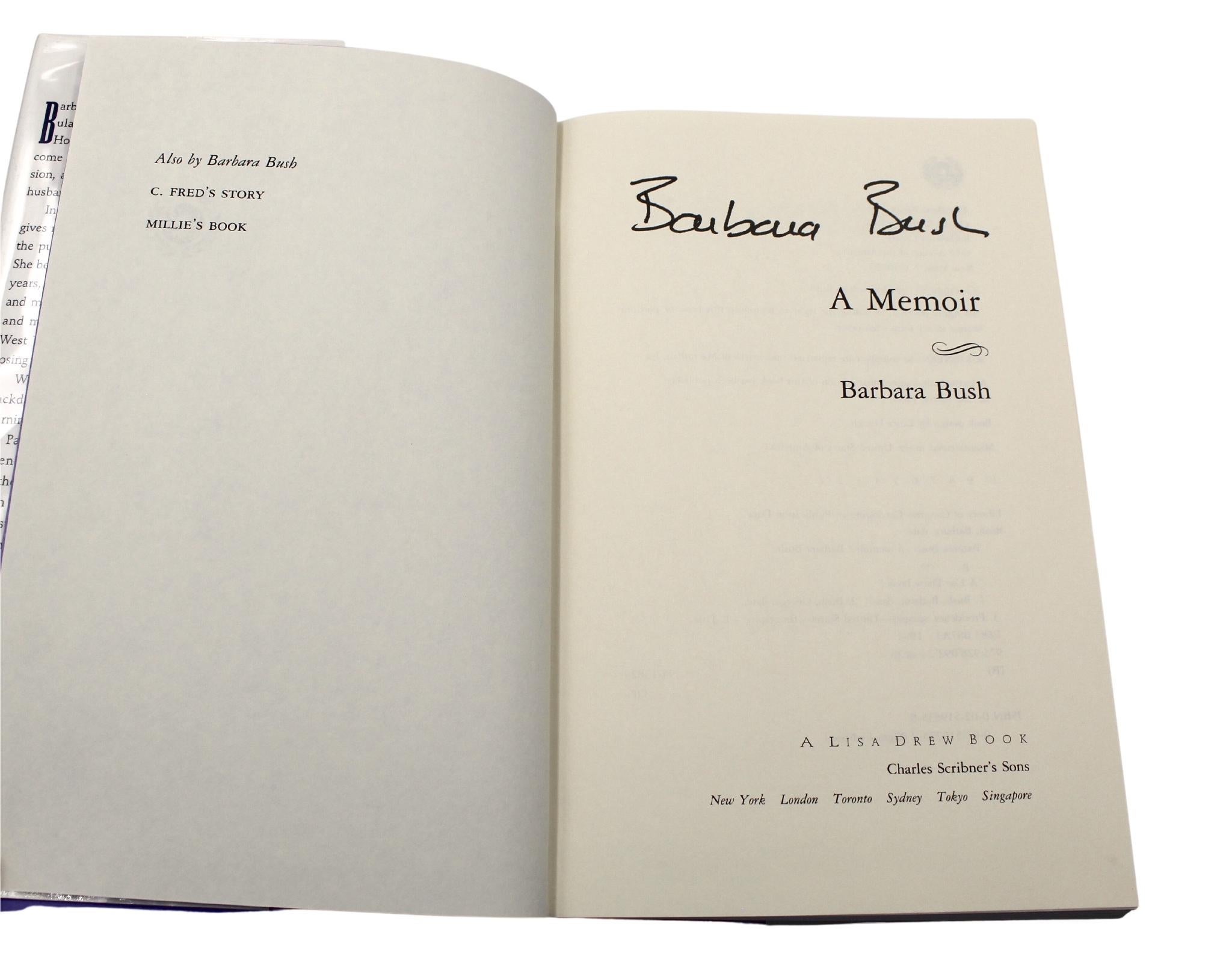 Late 20th Century Memoir, Signed by Barbara Bush, in Original Dust Jacket, 1994 For Sale