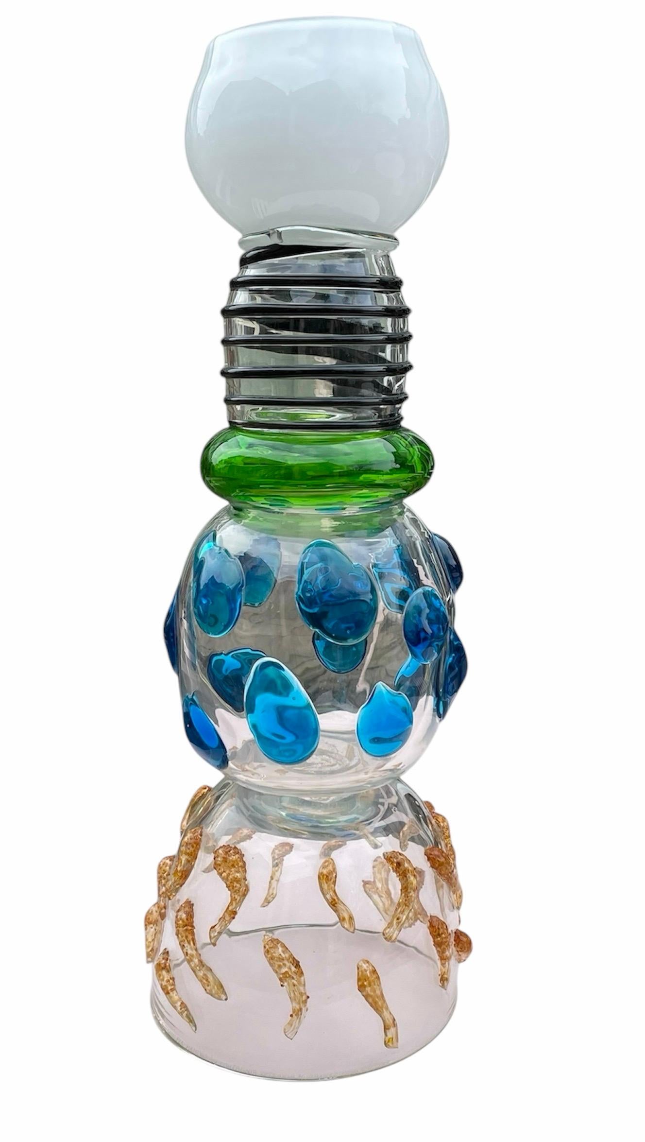 Vetro Un vaso in vetro Memphis Milano Alcor disegnato da Ettore Sottsass in vendita