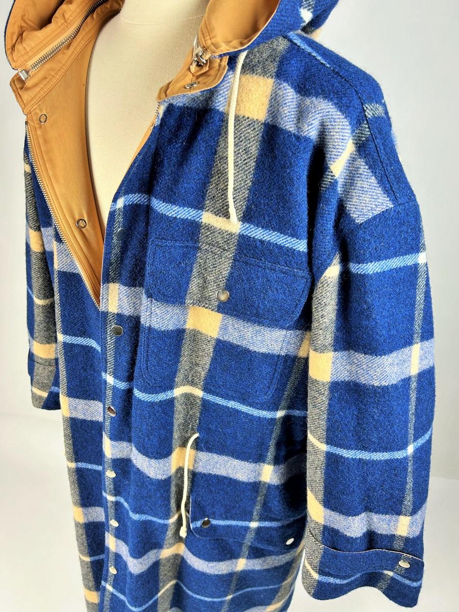 A Men's Wool Tartan Trenchcoat by André Courrèges - France Circa 2000 For Sale 7