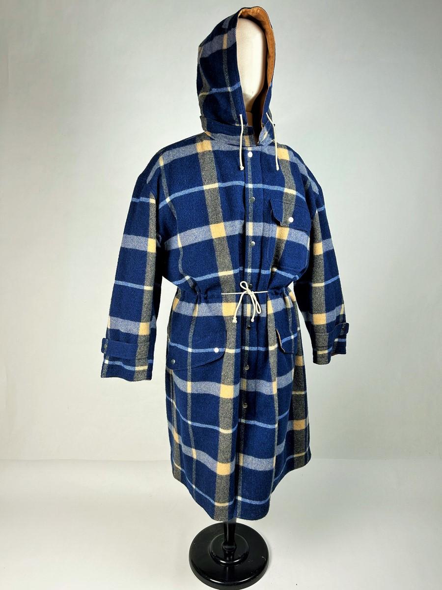 Women's or Men's A Men's Wool Tartan Trenchcoat by André Courrèges - France Circa 2000 For Sale