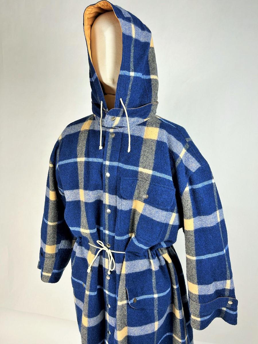 A Men's Wool Tartan Trenchcoat by André Courrèges - France Circa 2000 For Sale 1