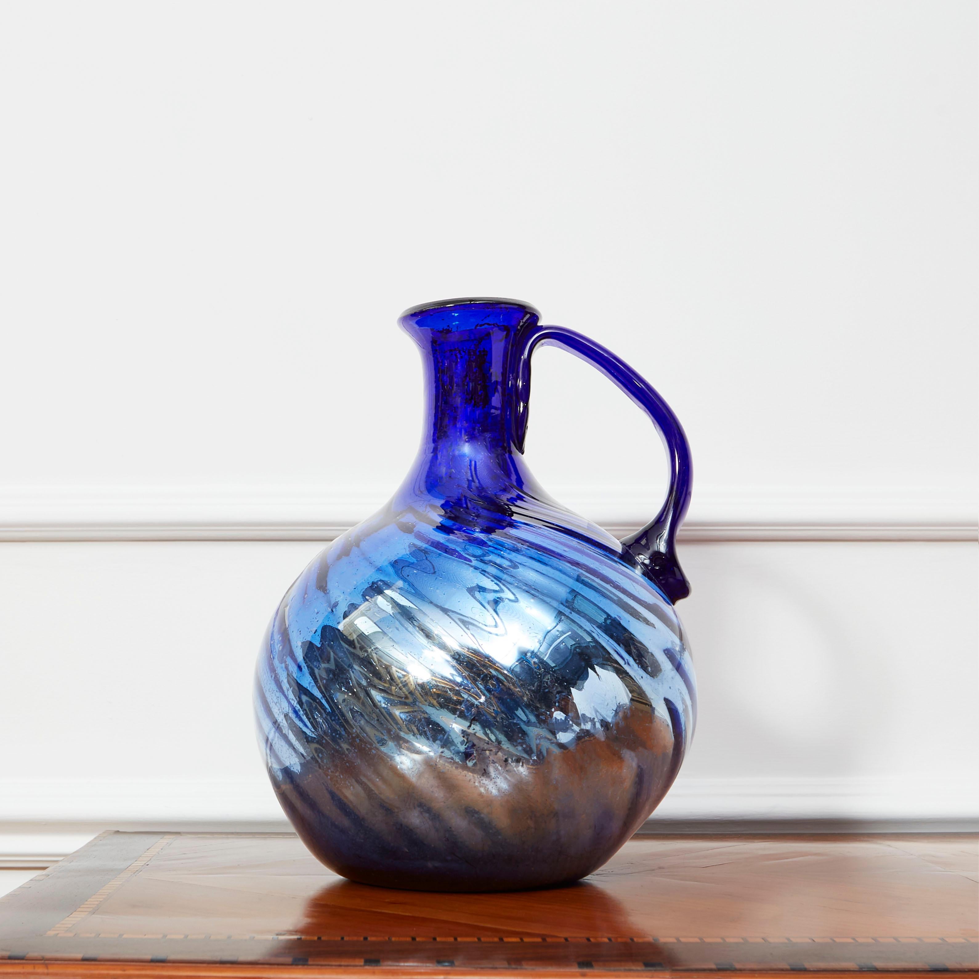 French A Rare Mercury Glass Jug now as Lamp For Sale