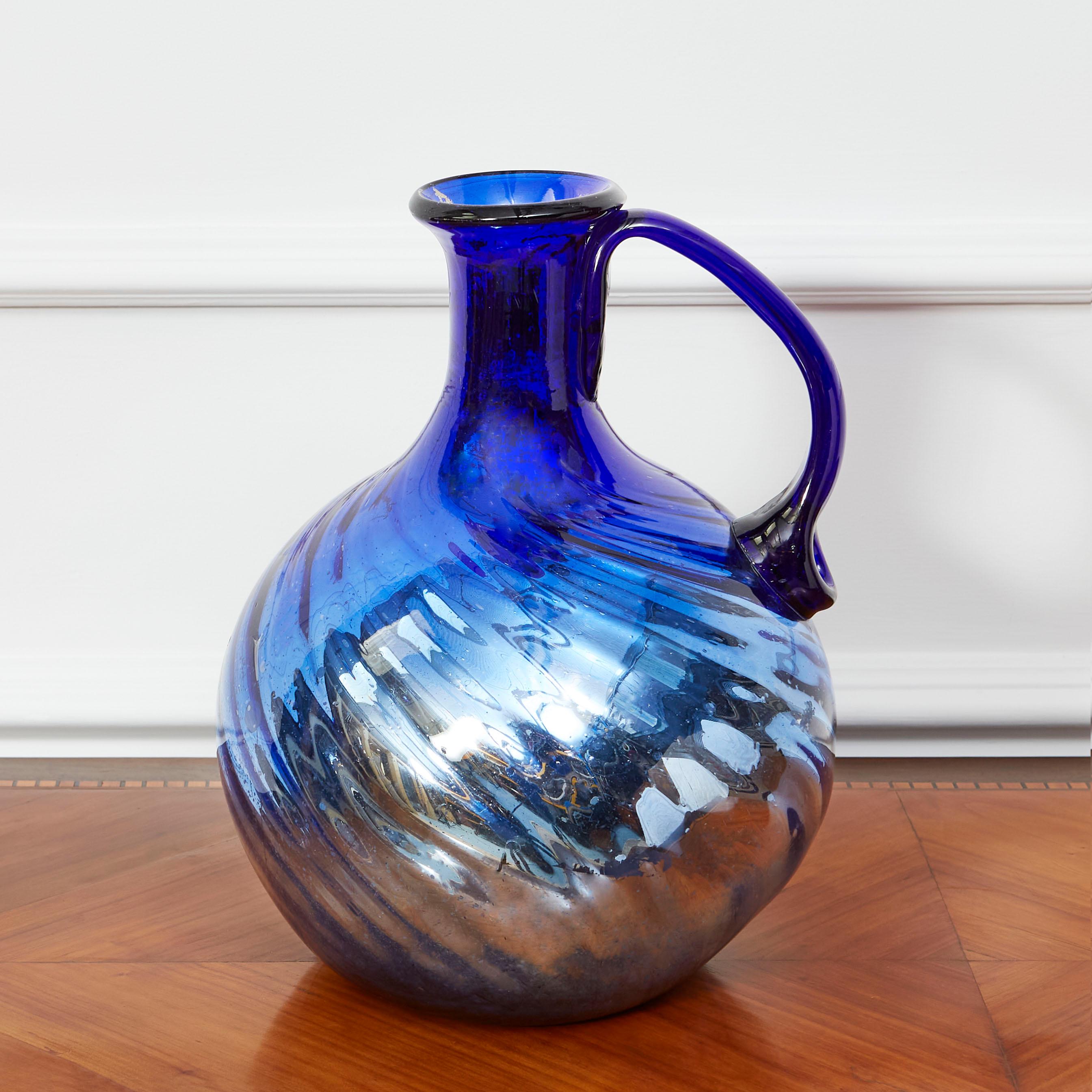 A Rare Mercury Glass Jug now as Lamp In Fair Condition For Sale In London, GB