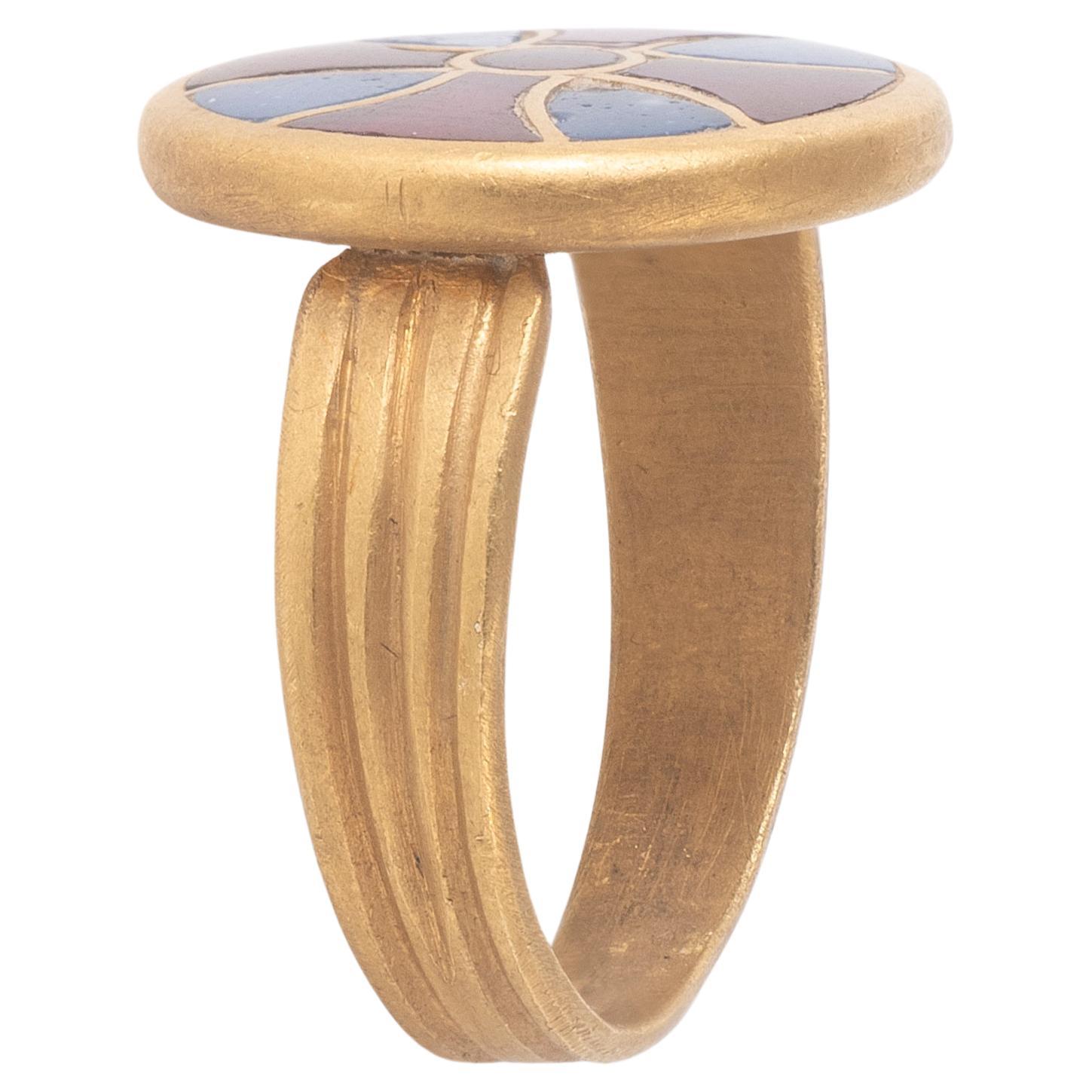 Women's or Men's A Merovingian High Karat Gold Ring 6Th/ 7Th Century For Sale