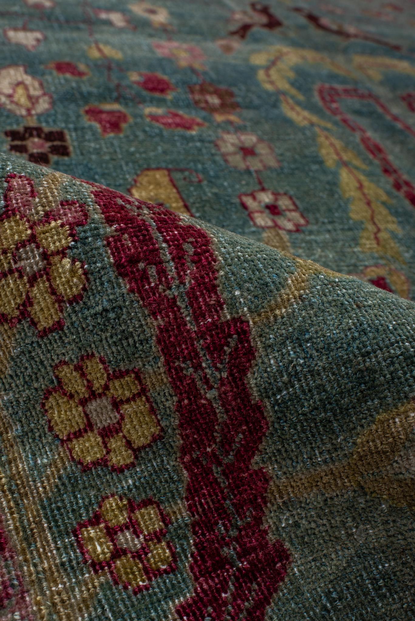 Wool A Meshed Rug circa 1920 For Sale