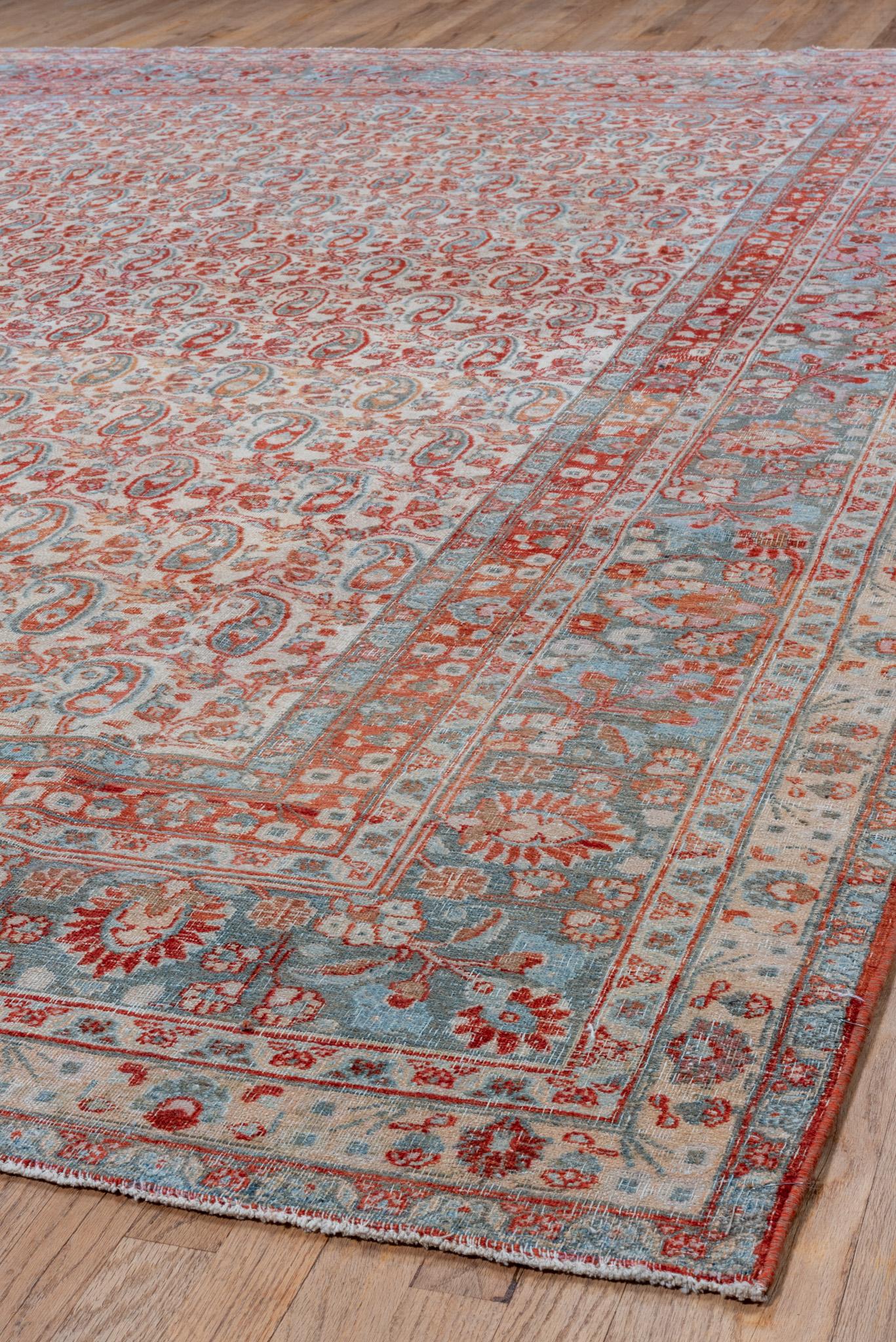 A Meshed Rug circa 1930. Hand knotted, made of 100% wool yarn.