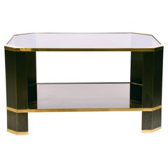Metal and “Bronze” Glass Cocktail Table After Karl Springer