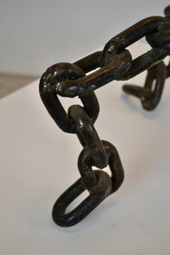 A metal chain floorlamp - France - 1950s