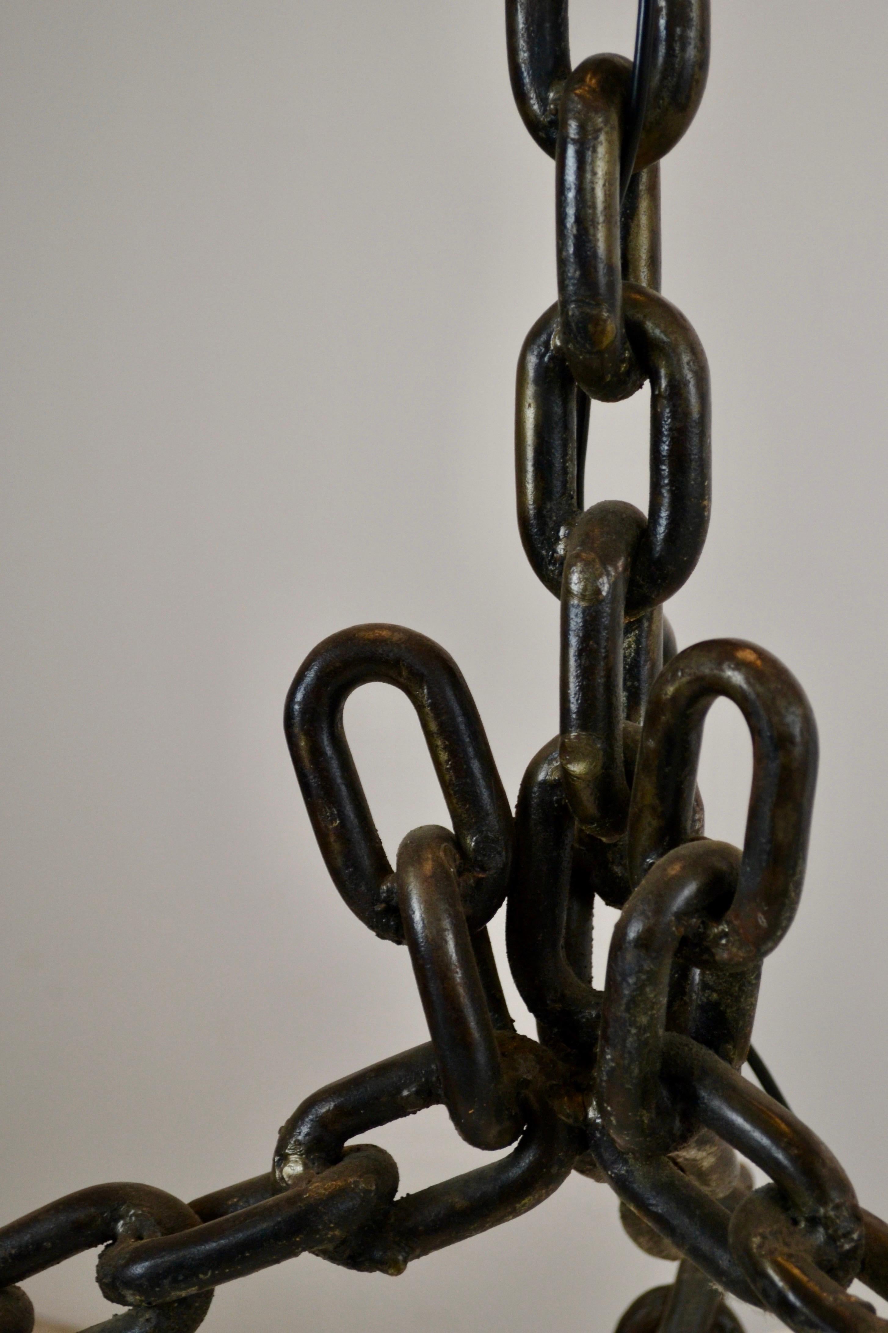 French A metal chain floorlamp - France - 1950s For Sale
