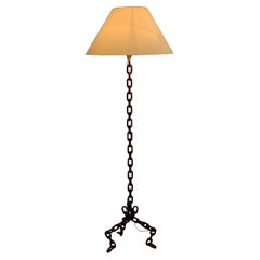 Stehlampe aus Metallketten – Frankreich – 1950er Jahre
