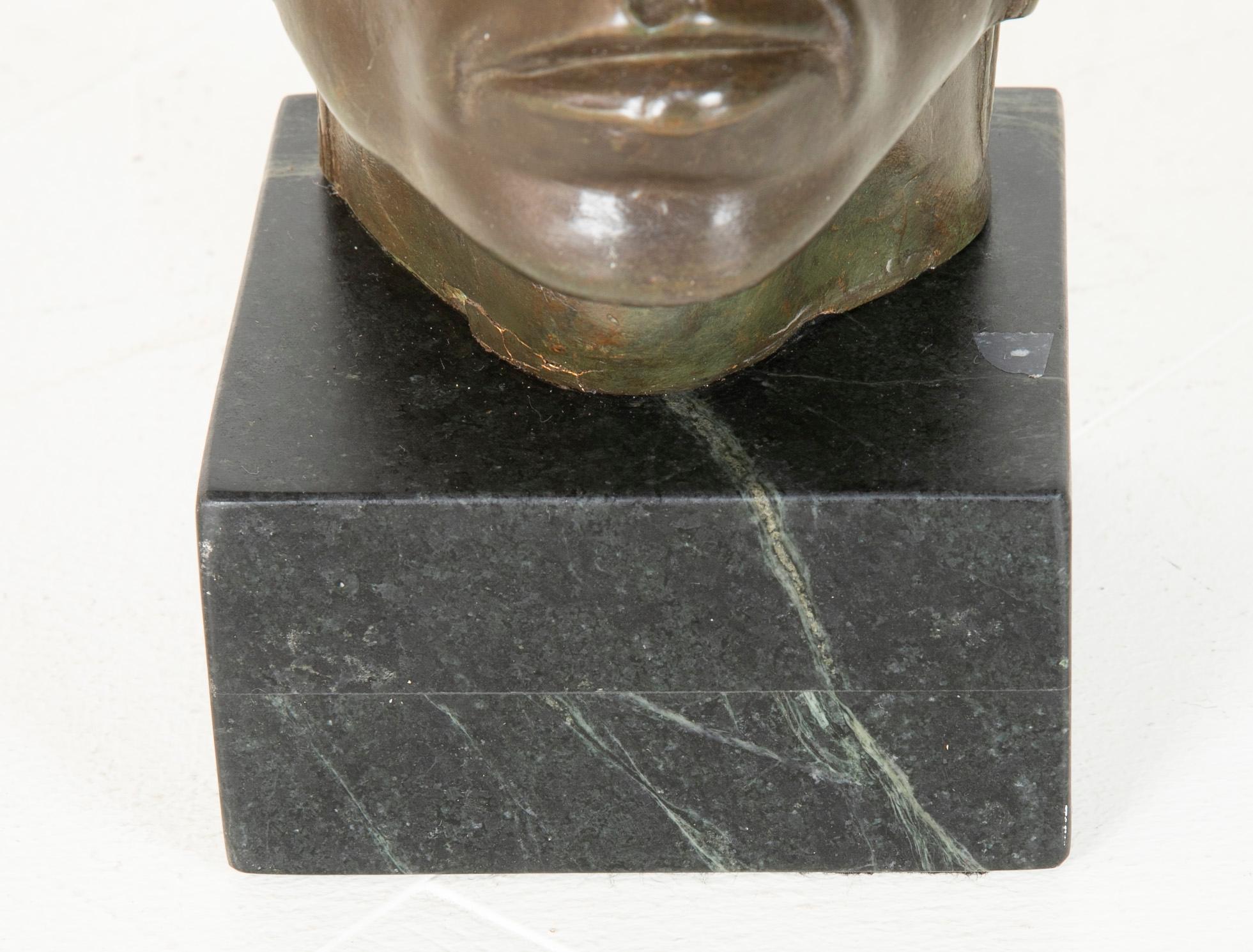 Mexican Bronze Bust, circa 1920s For Sale 6