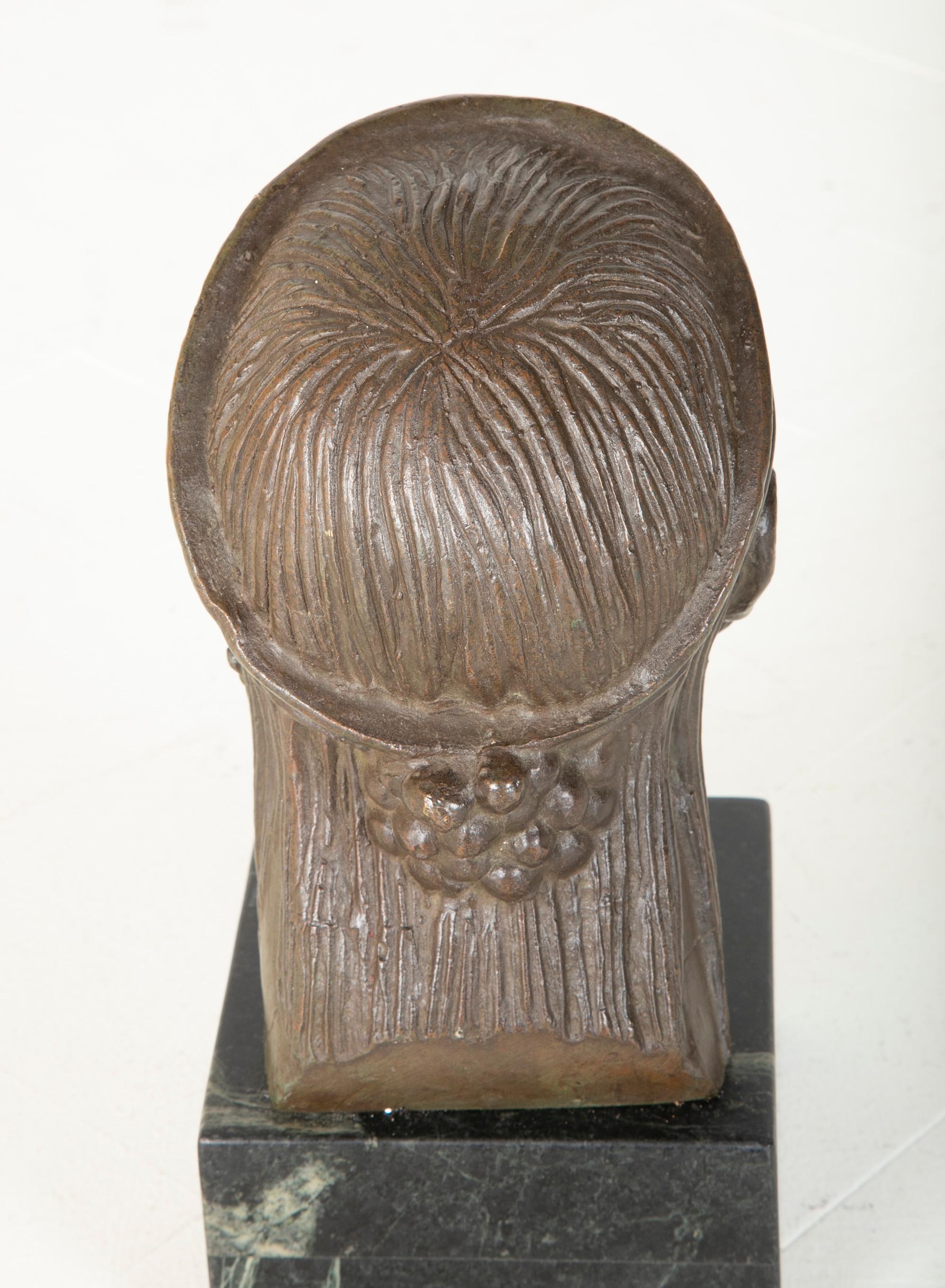 Mexican Bronze Bust, circa 1920s For Sale 3