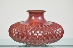 Mexican Hand Chased Copper Vase by Ignacio Punzo Ángel