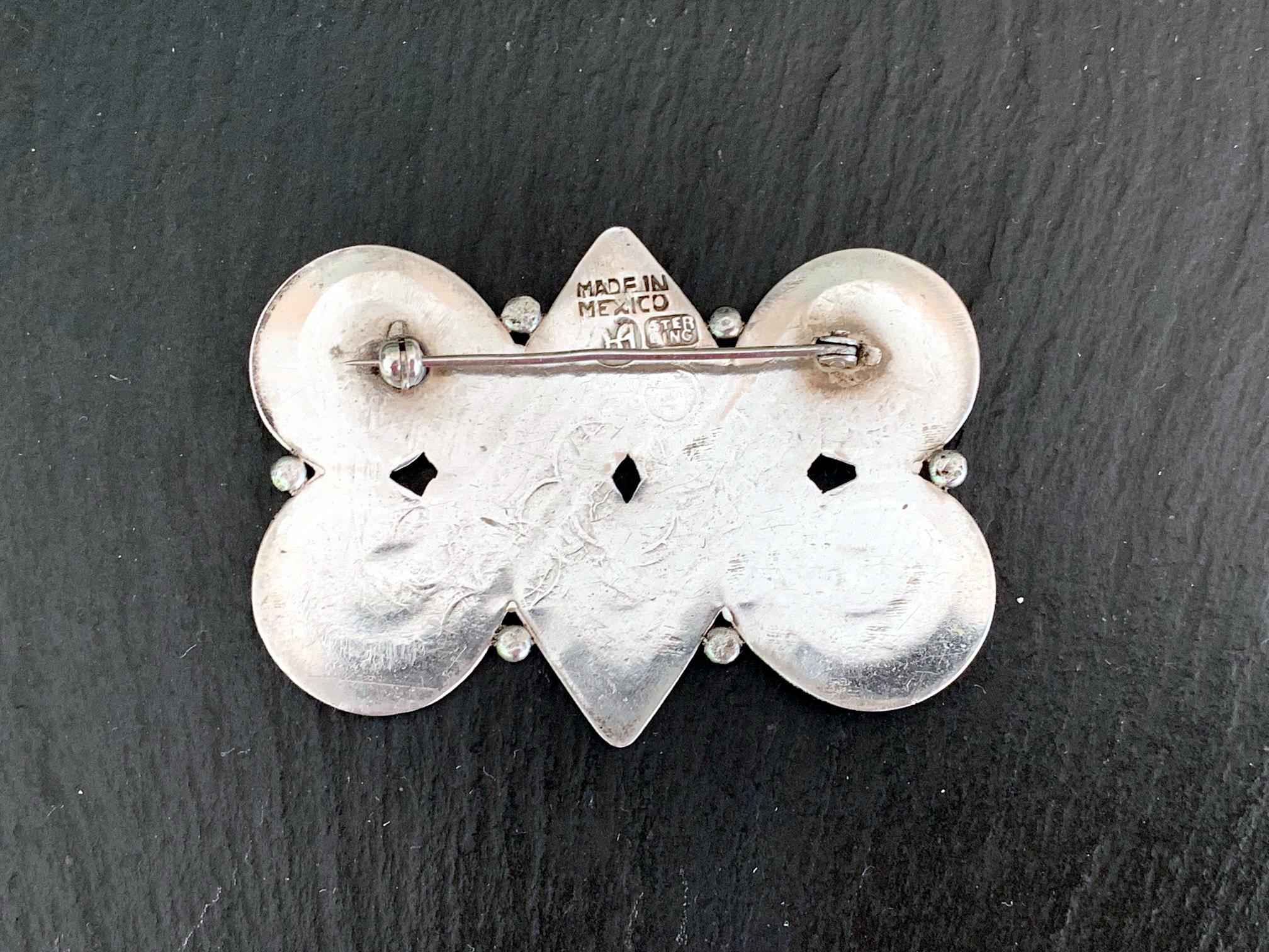 Mid-Century Modern Broche mexicaine en argent sterling par Hector Aguilar en vente