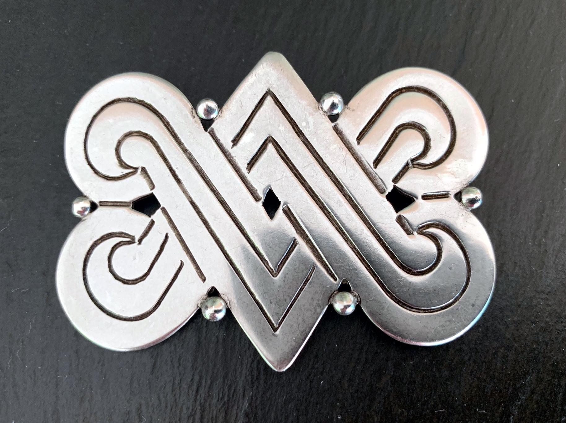 20ième siècle Broche mexicaine en argent sterling par Hector Aguilar en vente