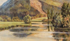 California Hills and Water Landscape Painting, Signed